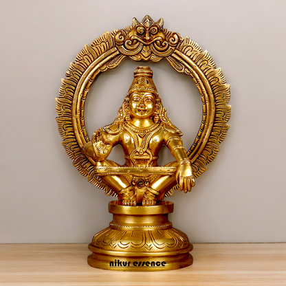 Lord Ayyappa Murugan Swamy Solid Brass idol - 10.4 inch Nikuressence