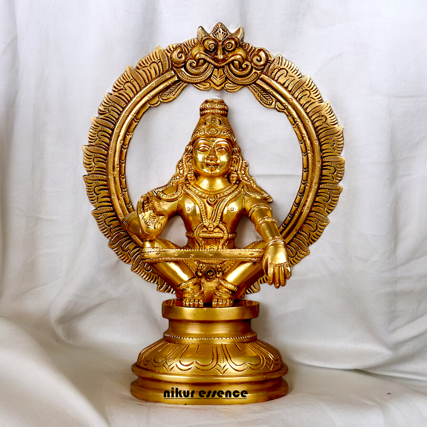 Lord Ayyappa Murugan Swamy Solid Brass idol - 10.4 inch Nikuressence