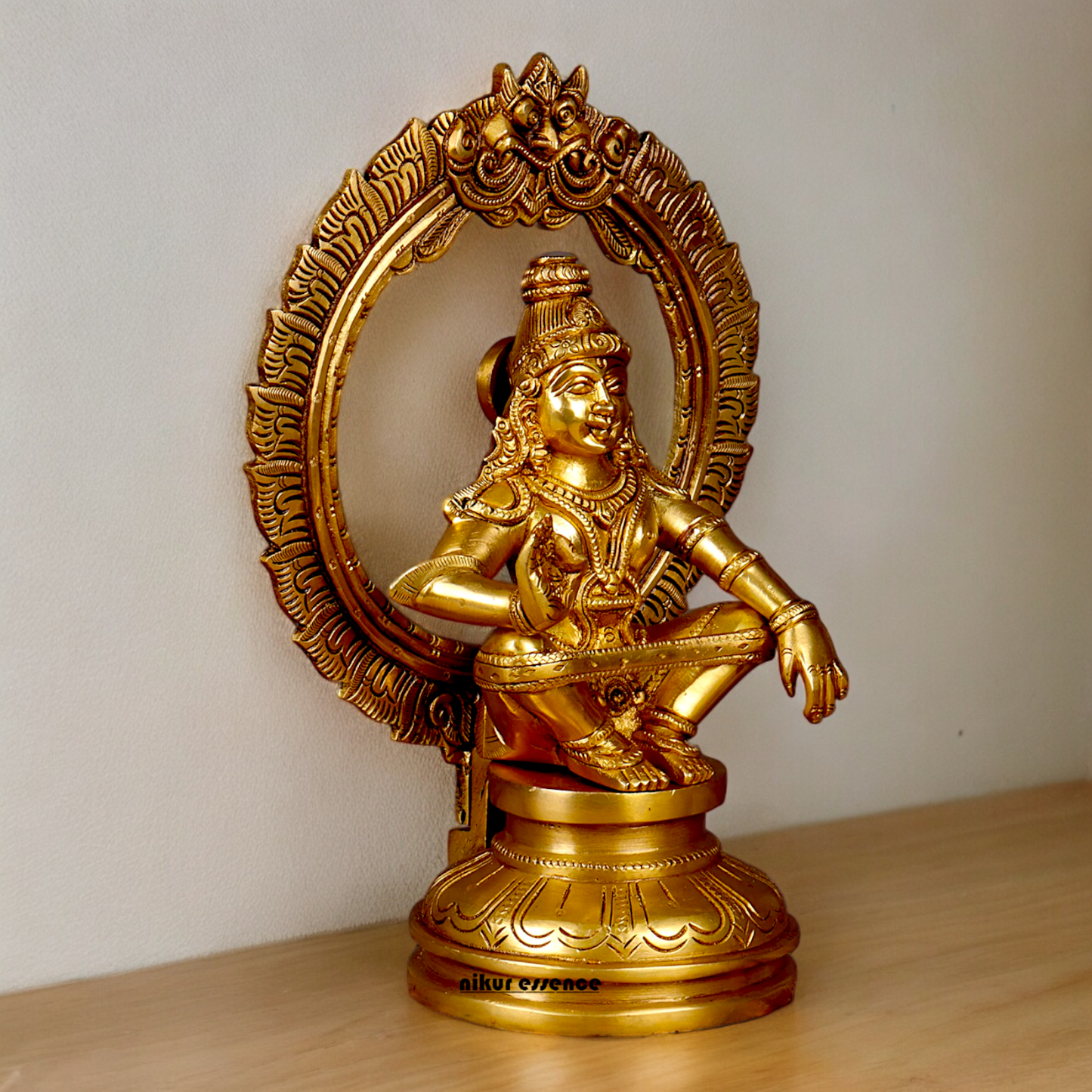 Lord Ayyappa Murugan Swamy Solid Brass idol - 10.4 inch Nikuressence