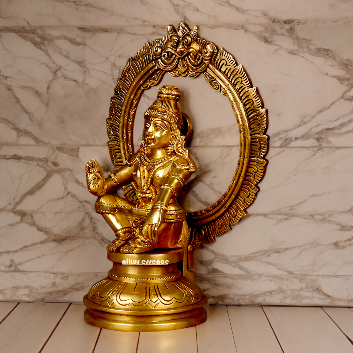Lord Ayyappa Murugan Swamy Solid Brass idol - 10.4 inch Nikuressence