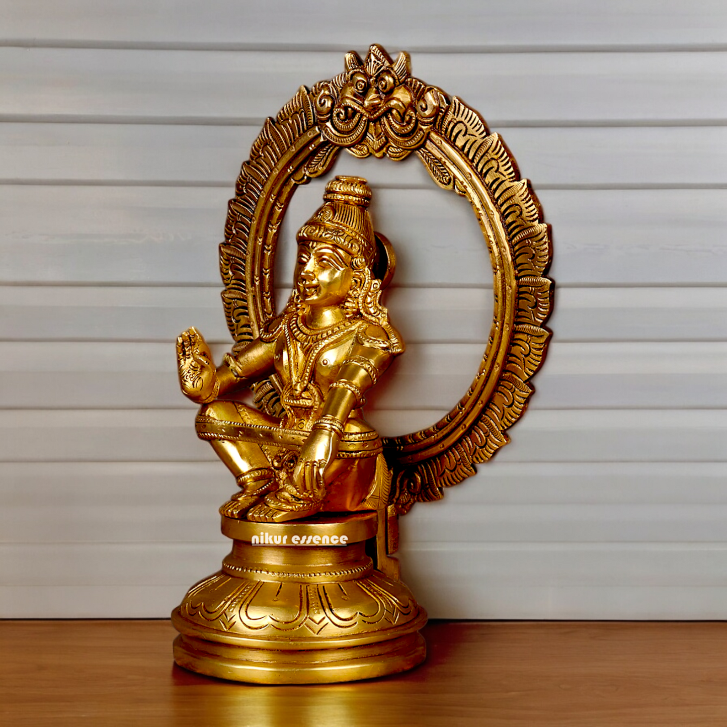 Lord Ayyappa Murugan Swamy Solid Brass idol - 10.4 inch Nikuressence