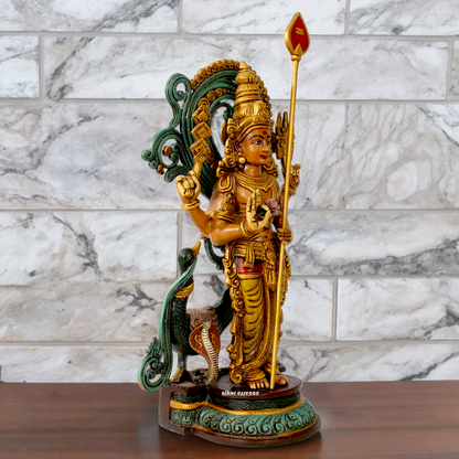 Lord Murugan Kartikeya Brass idol - 23 inch Nikuressence