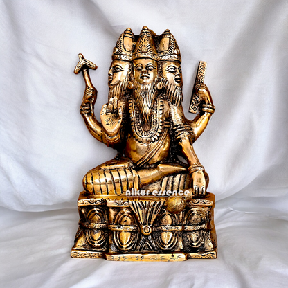 Buy Brahma Sitting Solid Brass statue - 8.2 inch Nikuressence