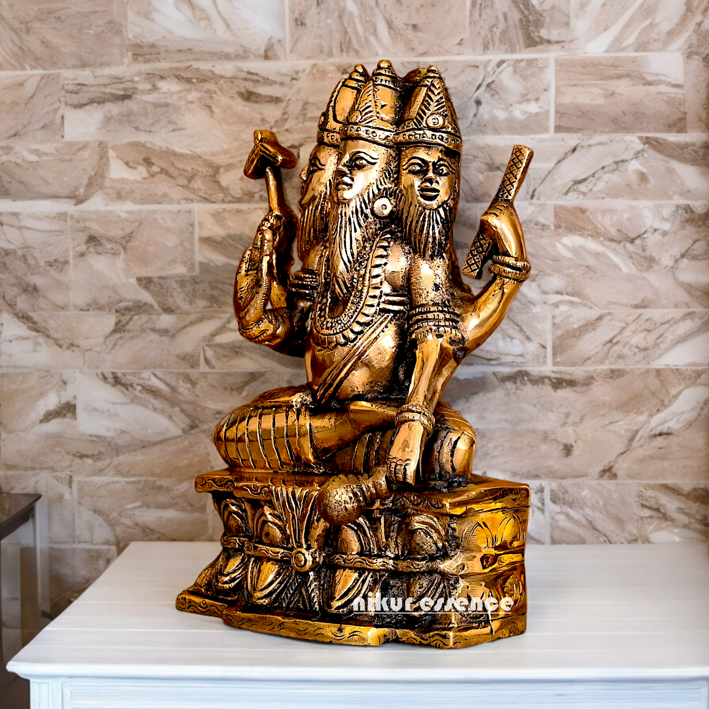 Buy Brahma Sitting Solid Brass statue - 8.2 inch Nikuressence