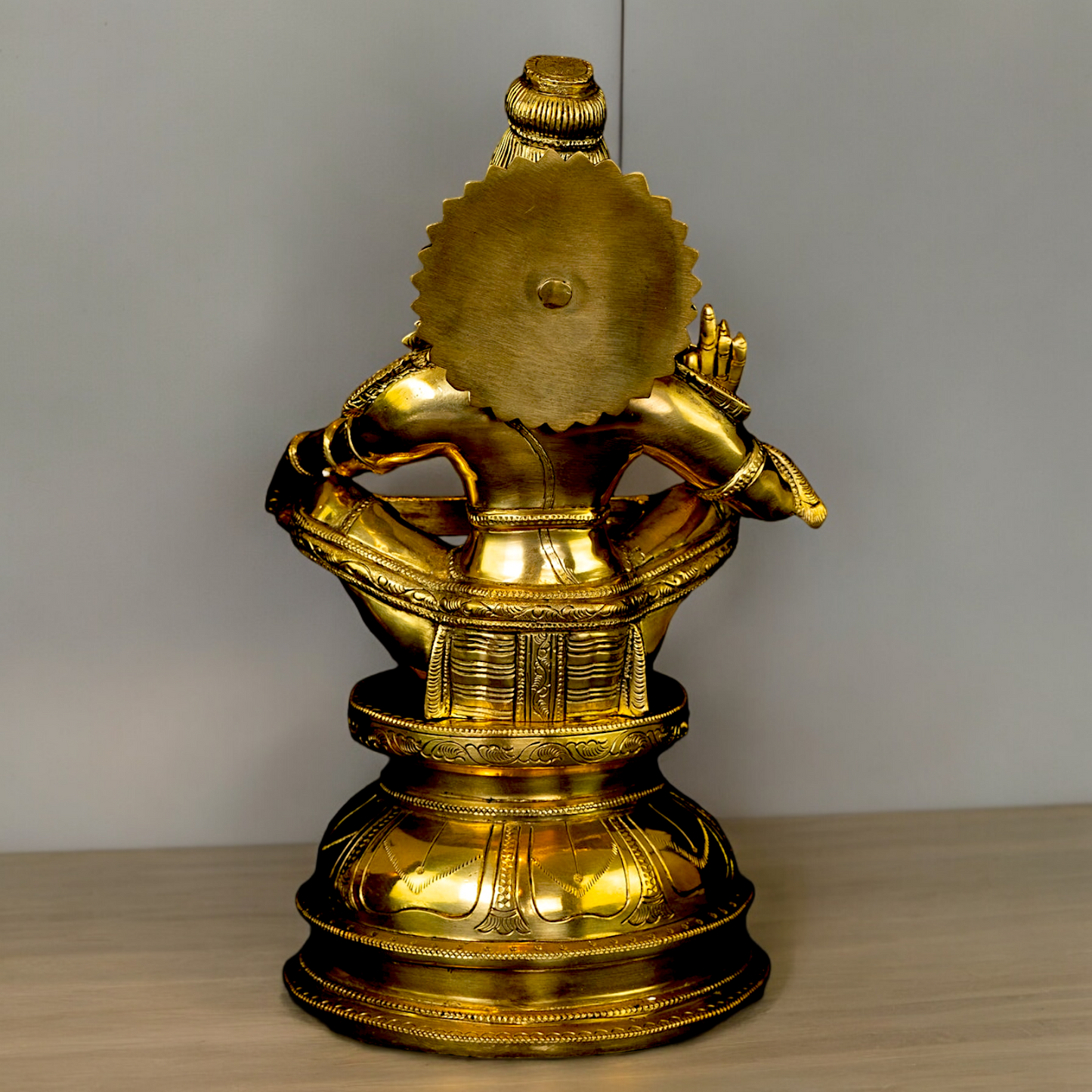 Solid Brass Ayyappa Ayyappan sitting Idol- 14 inch Nikuressence