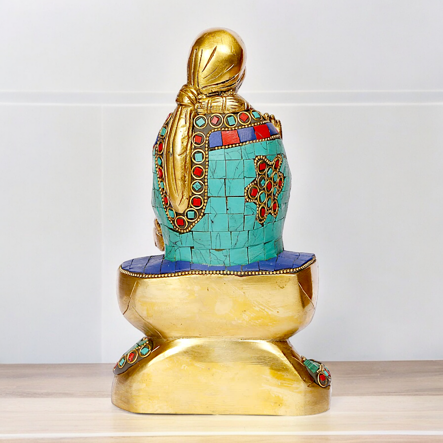 Shop Sai Baba with Blessing Brass Idol Stone work - 8 inch Nikuressence