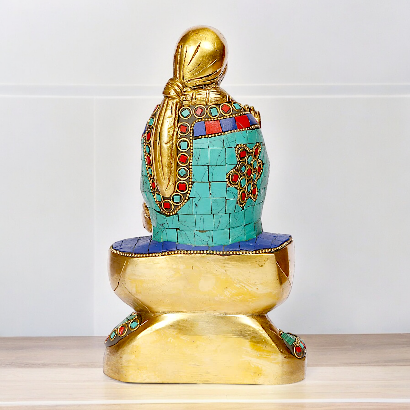 Shop Sai Baba with Blessing Brass Idol Stone work - 8 inch Nikuressence