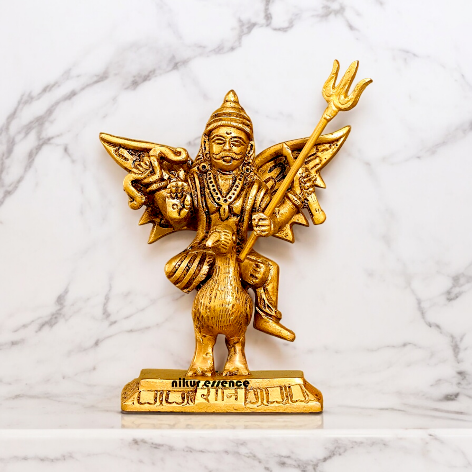 Lord Shanidev Solid Brass idol - 4.5 inches Nikuressence