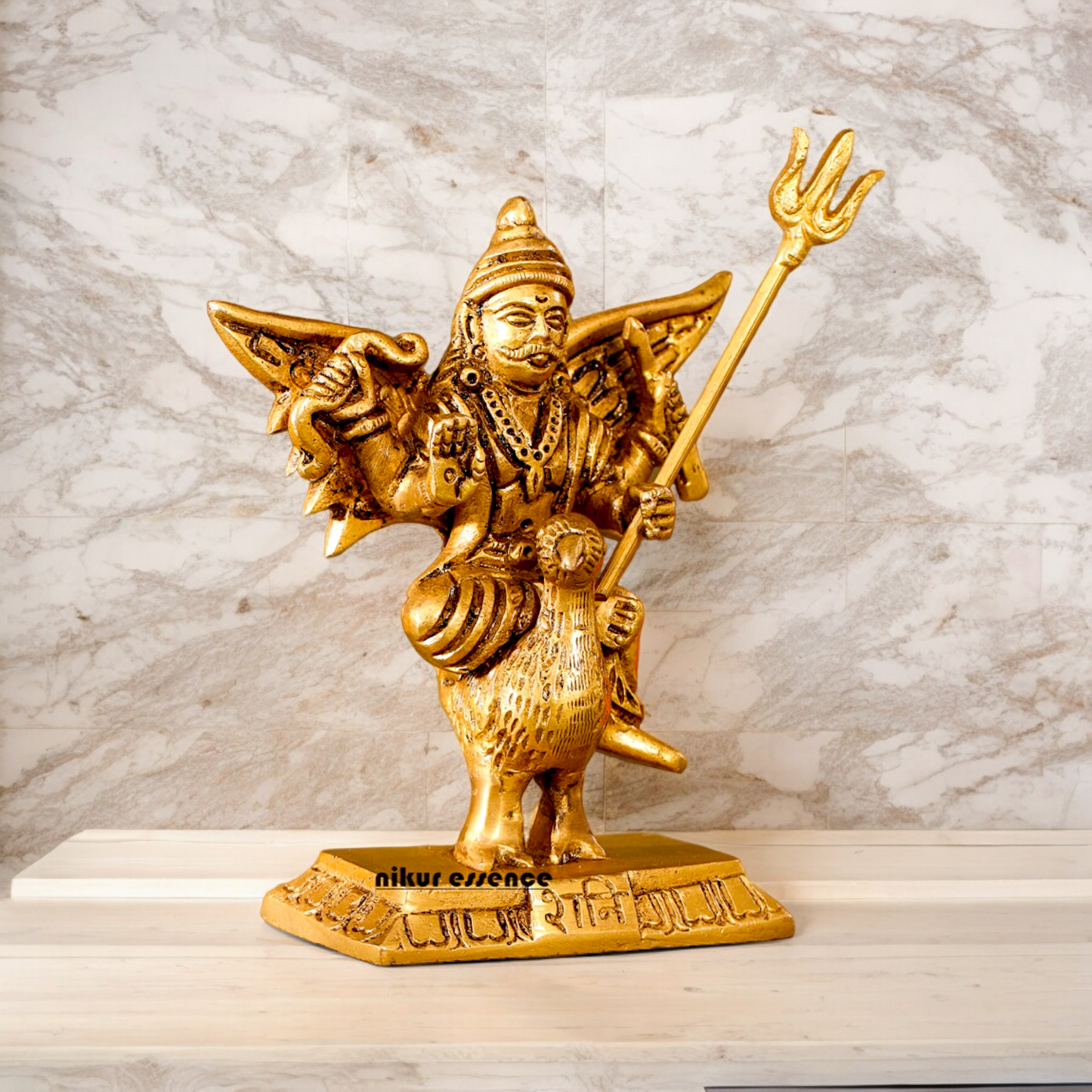 Lord Shanidev Solid Brass idol - 4.5 inches Nikuressence