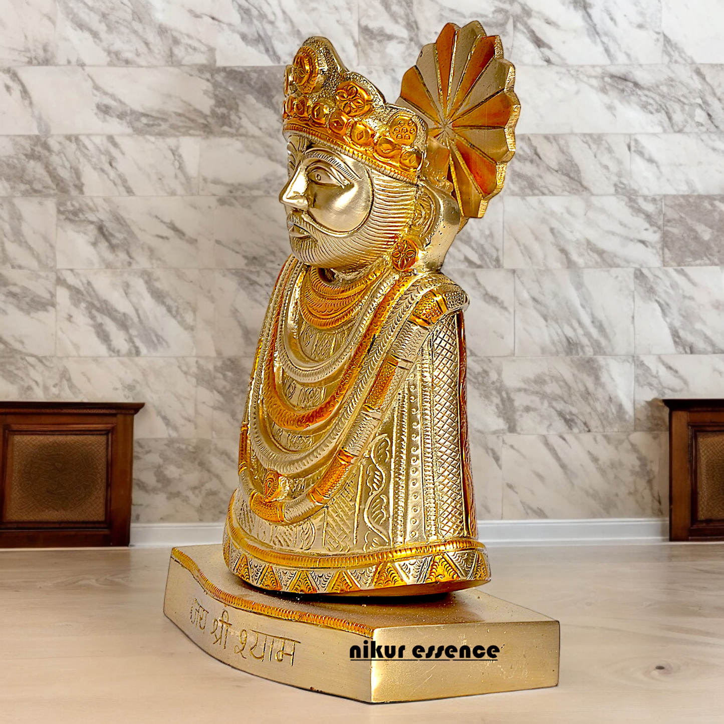 Shop khatu Shyam Baba brass idol - 11 inches Nikuressence