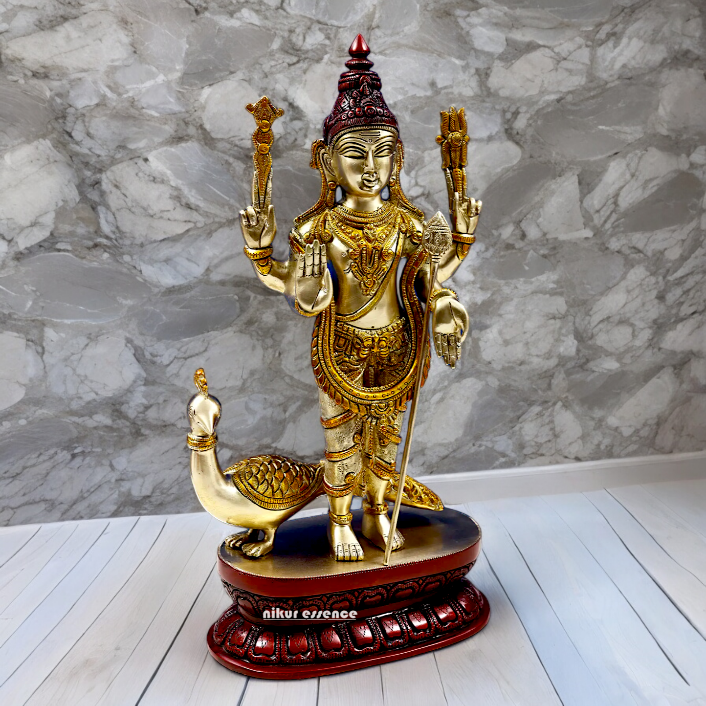 Buy Murugan Kartikeya Brass idol - 16.299 inches Nikuressence