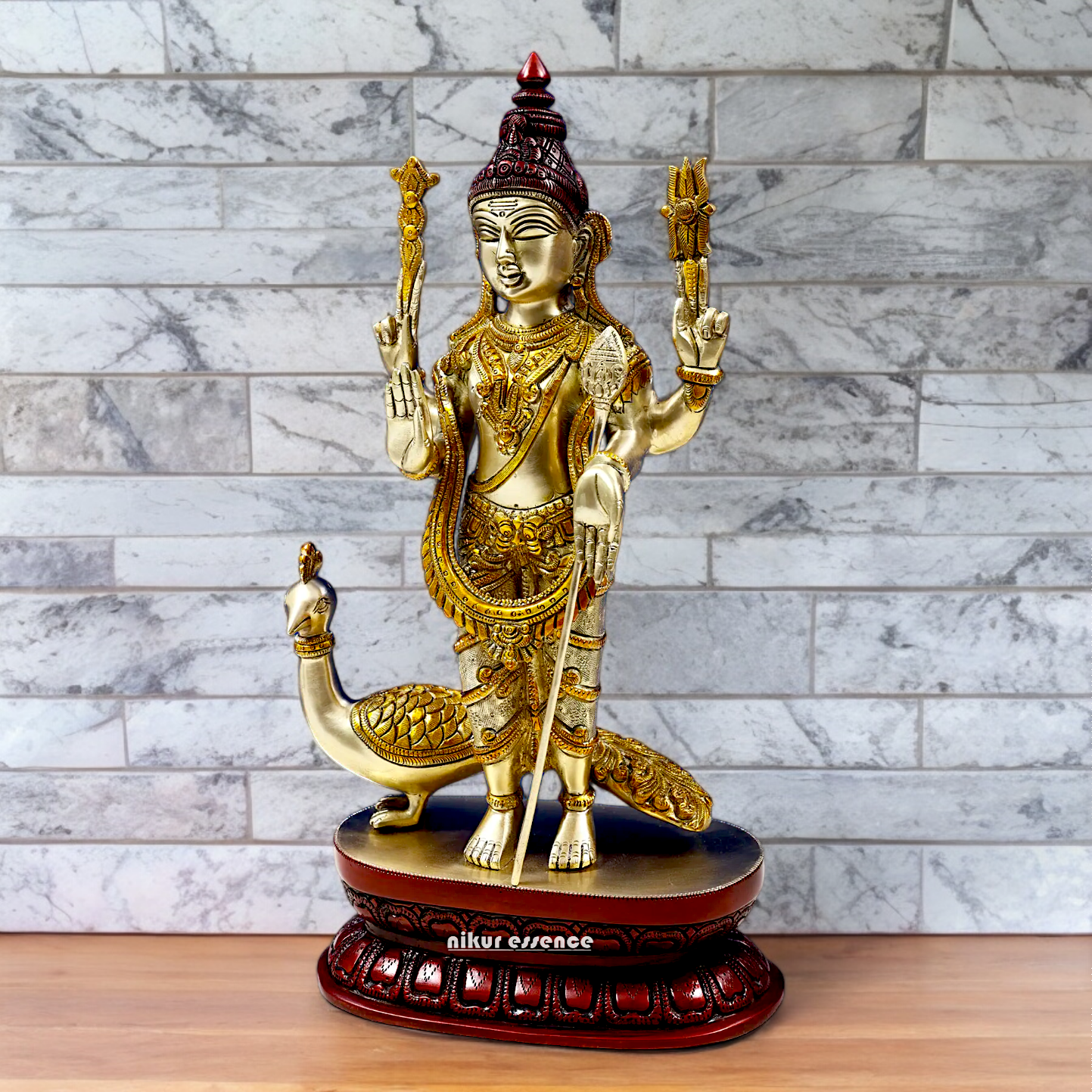 Buy Murugan Kartikeya Brass idol - 16.299 inches Nikuressence