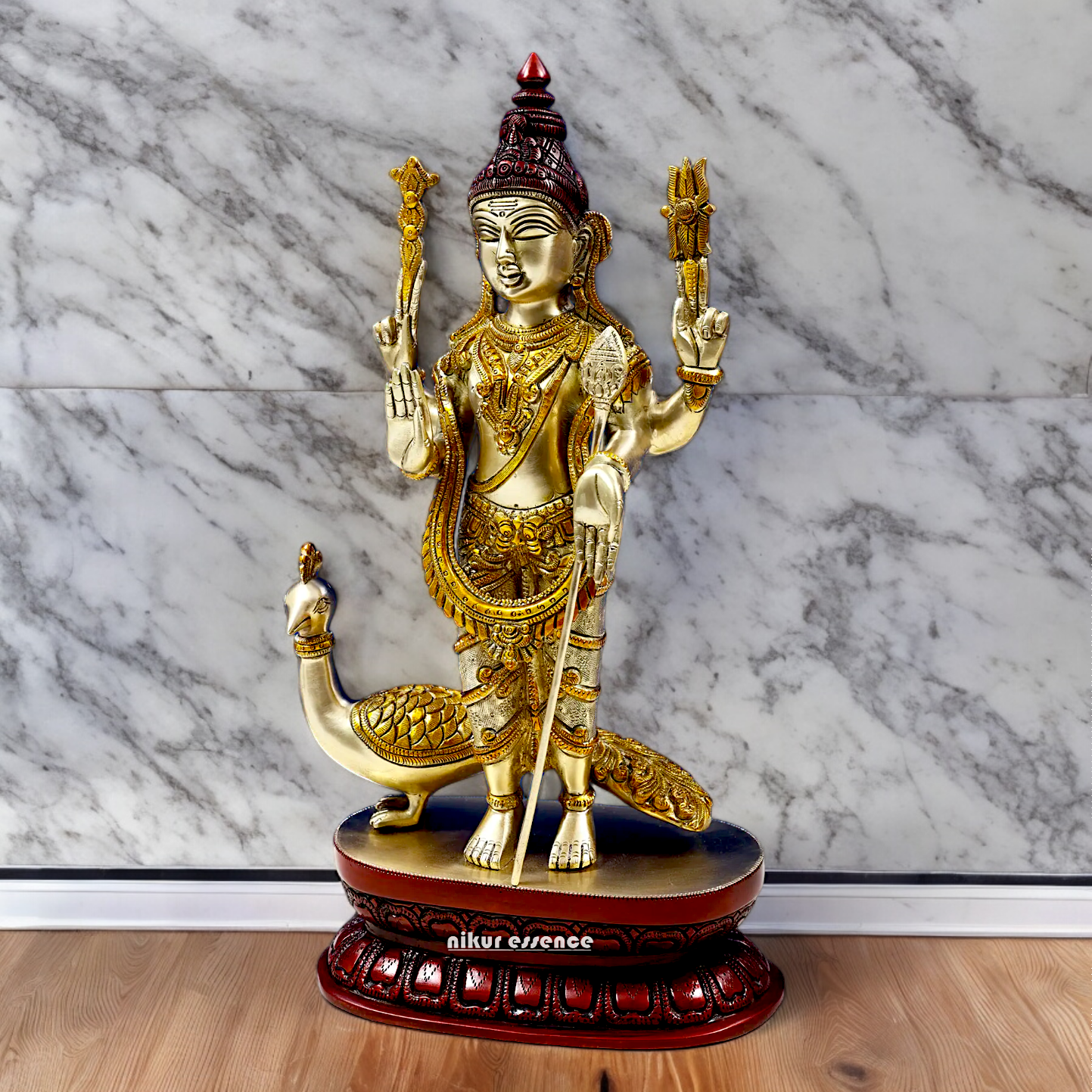 Buy Murugan Kartikeya Brass idol - 16.299 inches Nikuressence