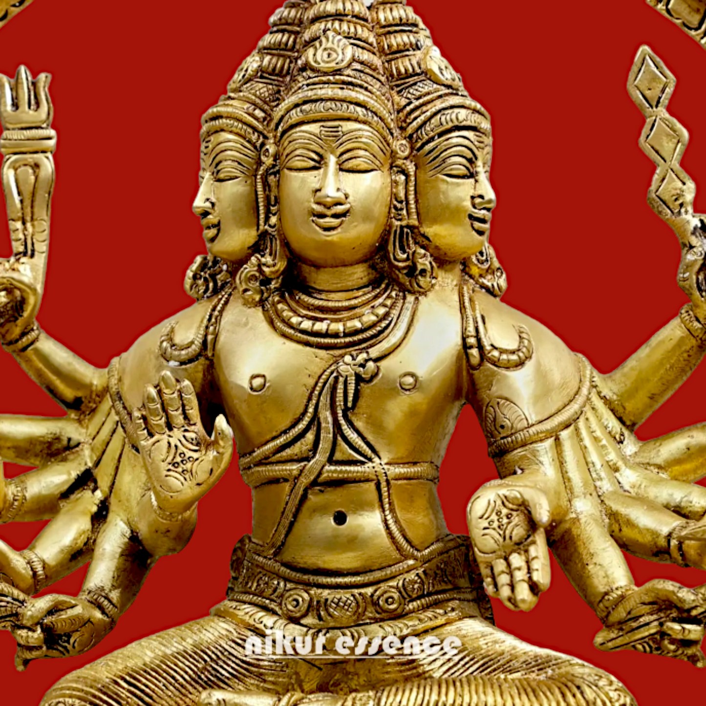 Solid Braas Murugan Kartikeya with peacock idol - 17.5 Inches Nikuressence