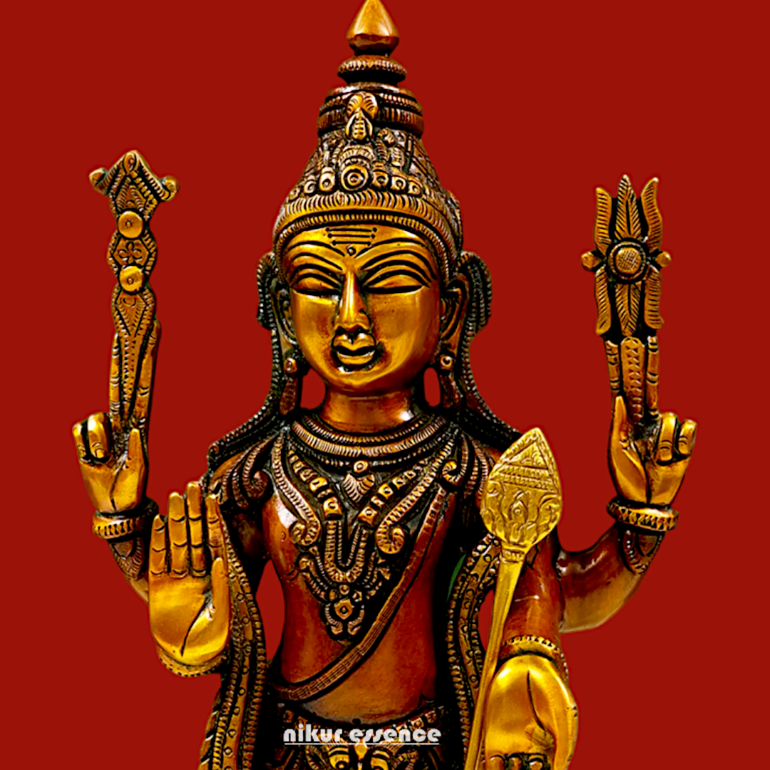 Lord Swamy Murugan Brass Idol - 16.30 inches Nikuressence