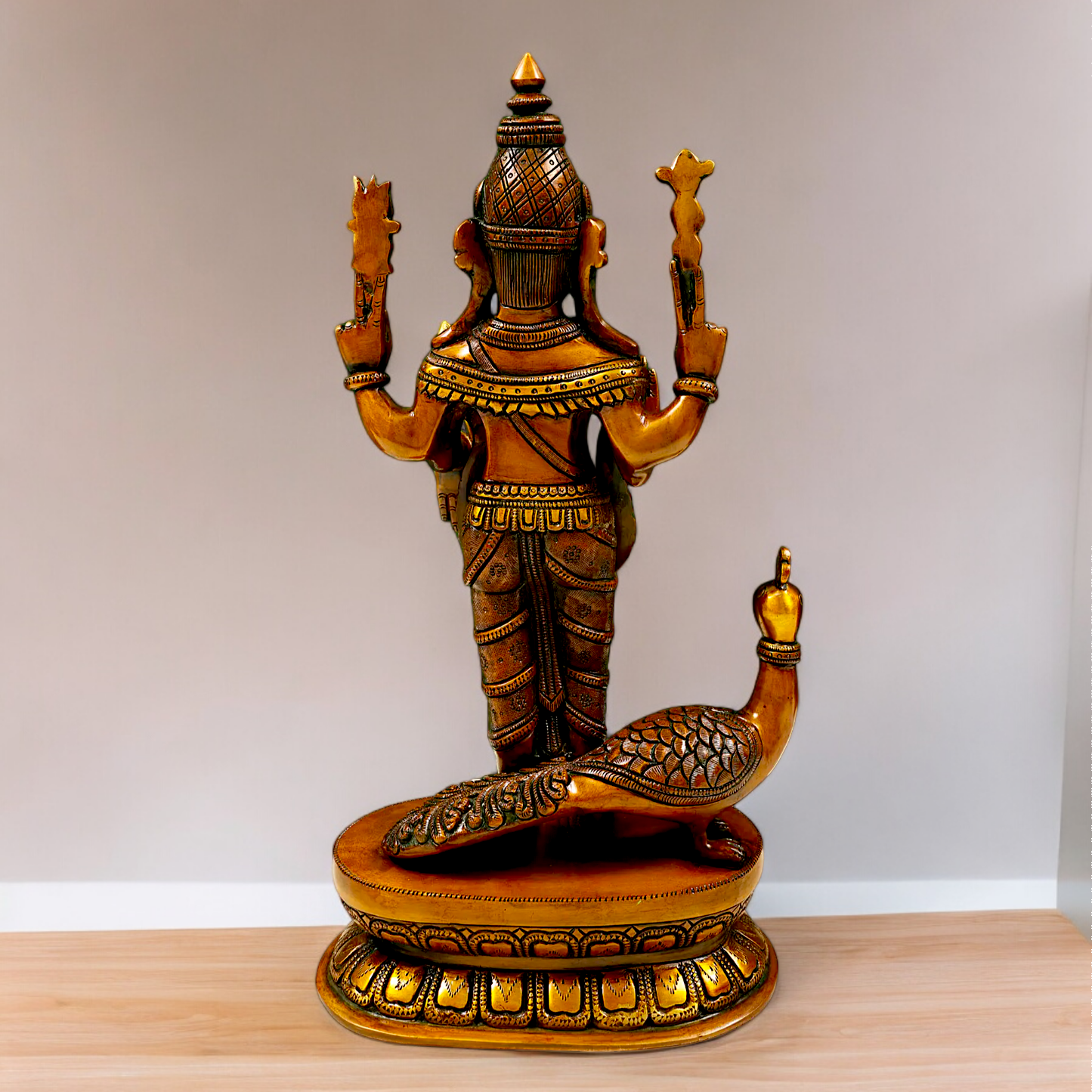 Lord Swamy Murugan Brass Idol - 16.30 inches Nikuressence