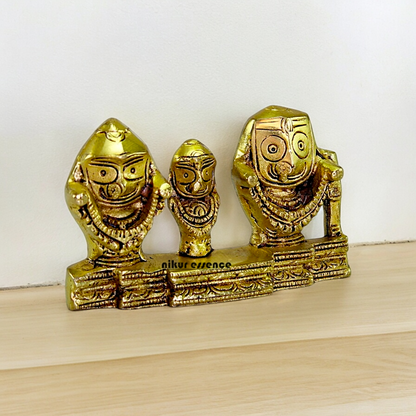 Solid Brass Puri Jagannath Balaram and Subhadra Maa Idol - 5.25 inches Nikuressence