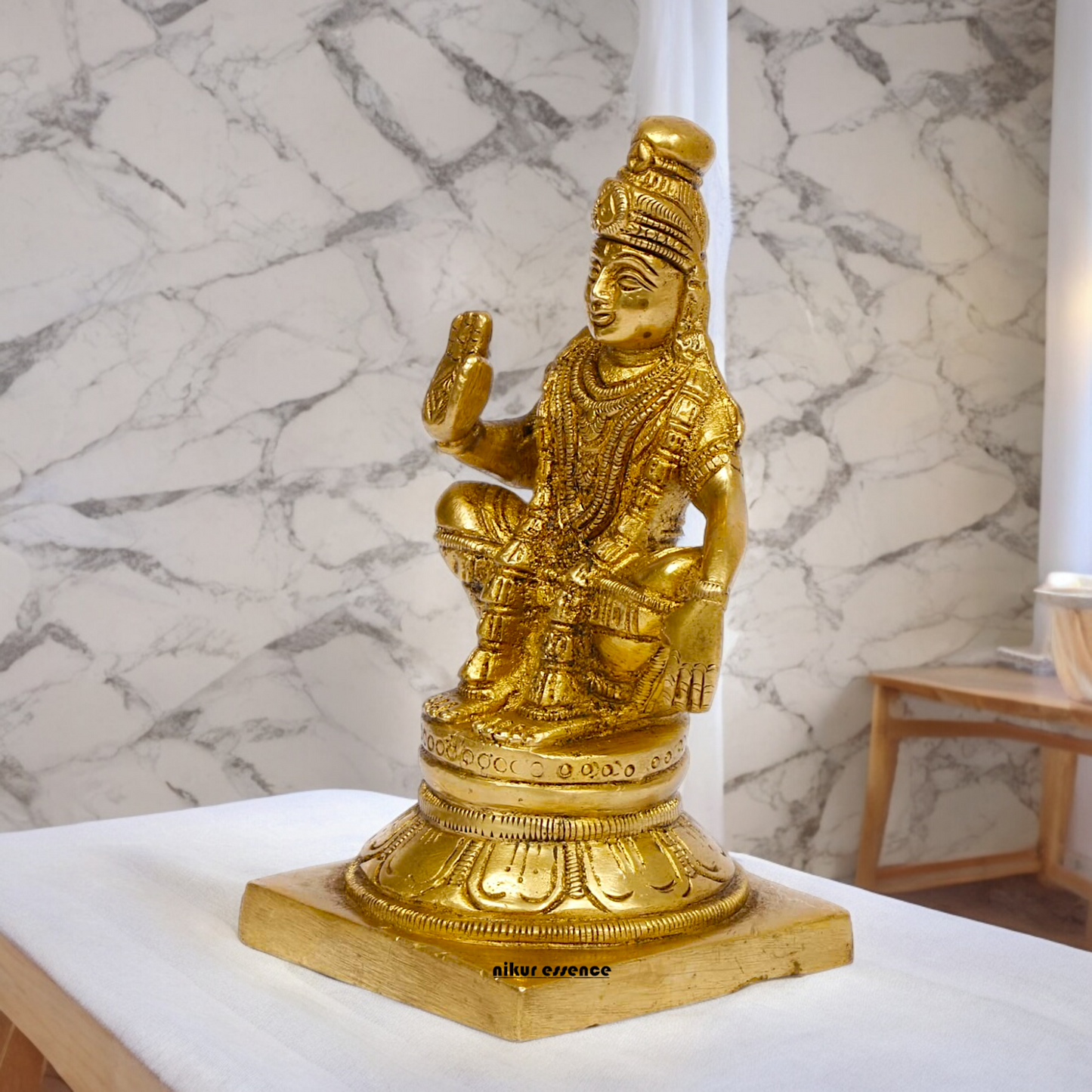 Lord Ayyappan Ayyappa Murugan Swamy Solid Brass idol - 5 inches Nikuressence