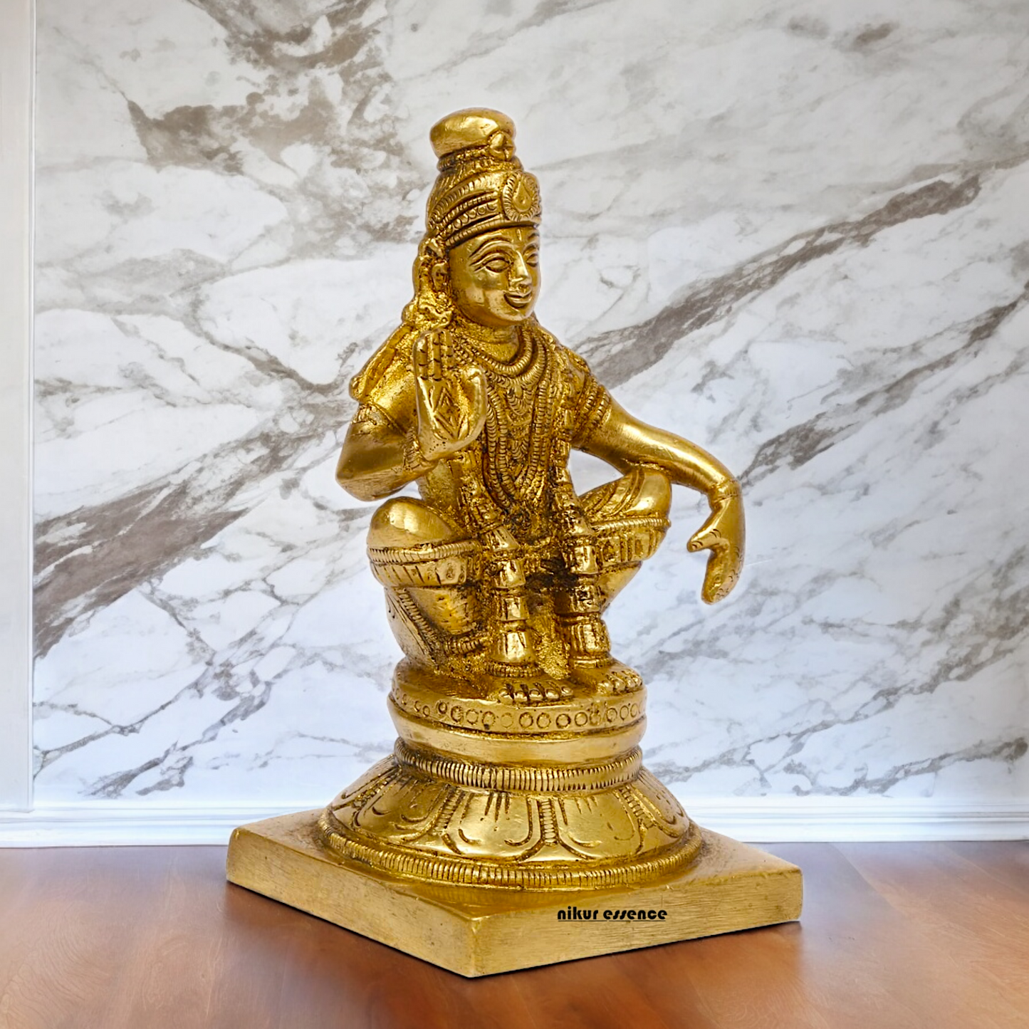 Lord Ayyappan Ayyappa Murugan Swamy Solid Brass idol - 5 inches Nikuressence