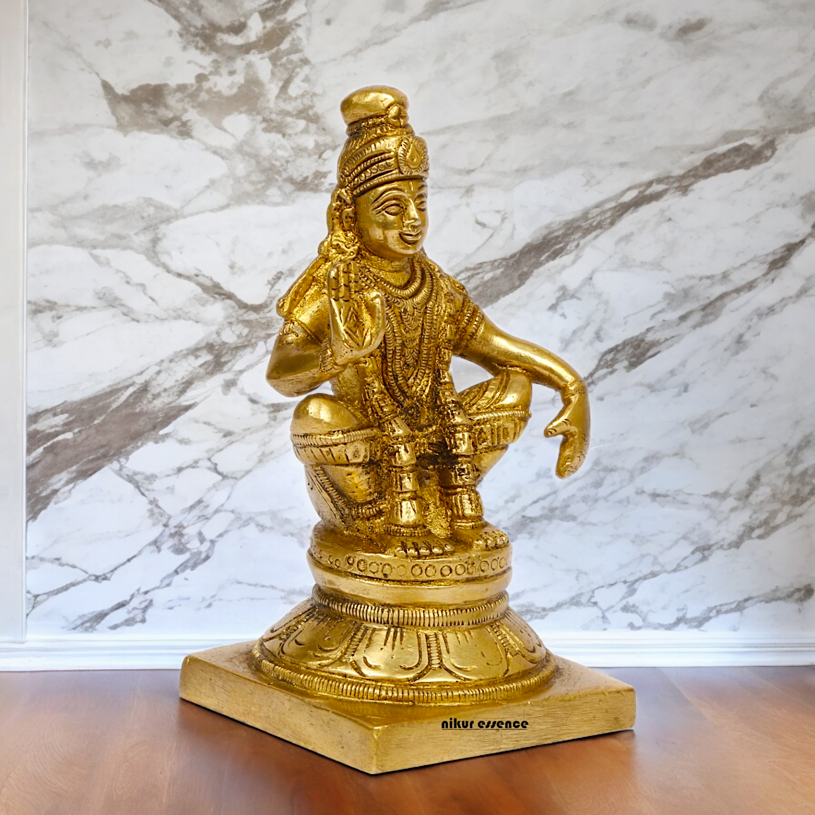 Lord Ayyappan Ayyappa Murugan Swamy Solid Brass idol - 5 inches Nikuressence