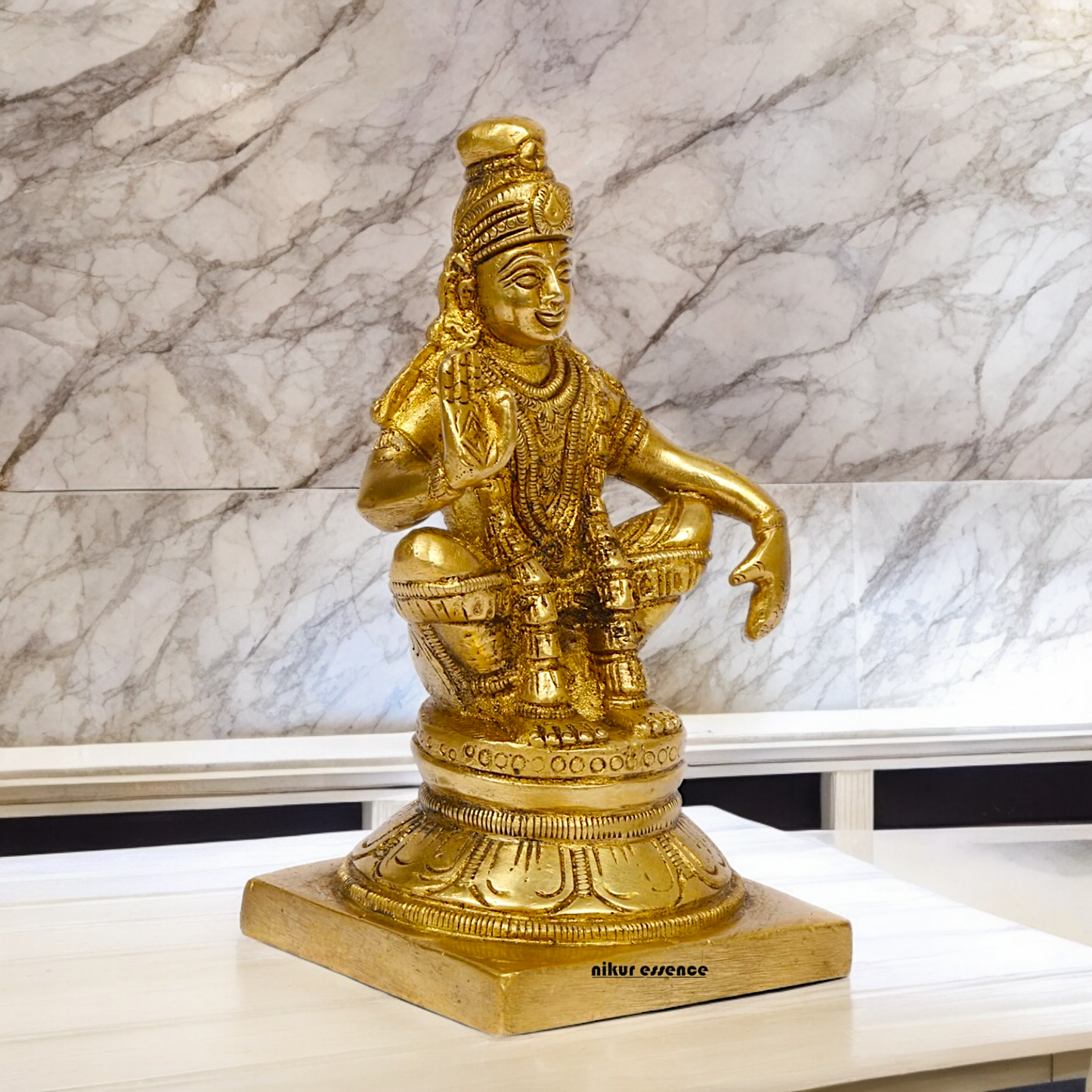 Lord Ayyappan Ayyappa Murugan Swamy Solid Brass idol - 5 inches Nikuressence