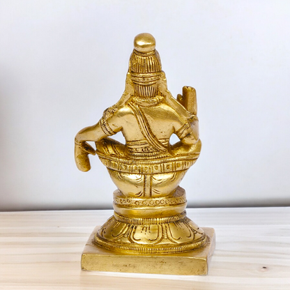 Lord Ayyappan Ayyappa Murugan Swamy Solid Brass idol - 5 inches Nikuressence