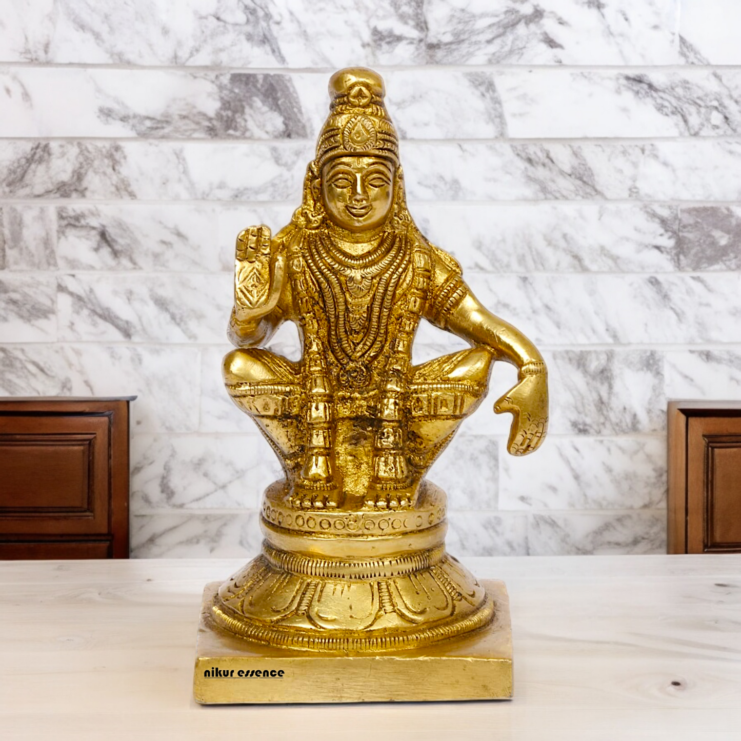 Lord Ayyappan Ayyappa Murugan Swamy Solid Brass idol - 5 inches Nikuressence