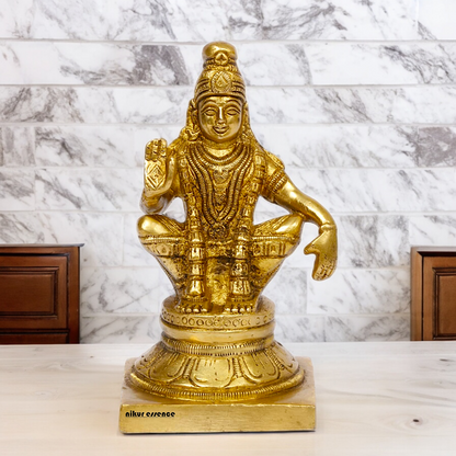 Lord Ayyappan Ayyappa Murugan Swamy Solid Brass idol - 5 inches Nikuressence