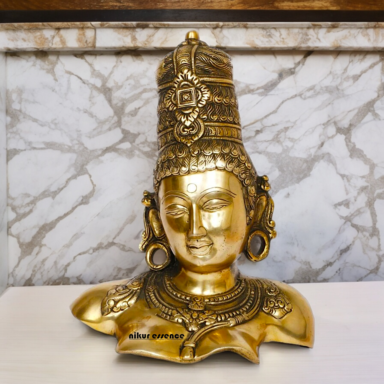 Solid Braas Parvati Gauri idol- 12 Inches Nikuressence