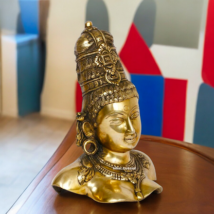 Solid Braas Parvati Gauri idol- 12 Inches Nikuressence