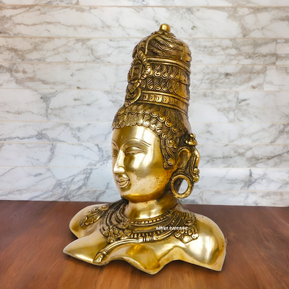 Solid Braas Parvati Gauri idol- 12 Inches Nikuressence