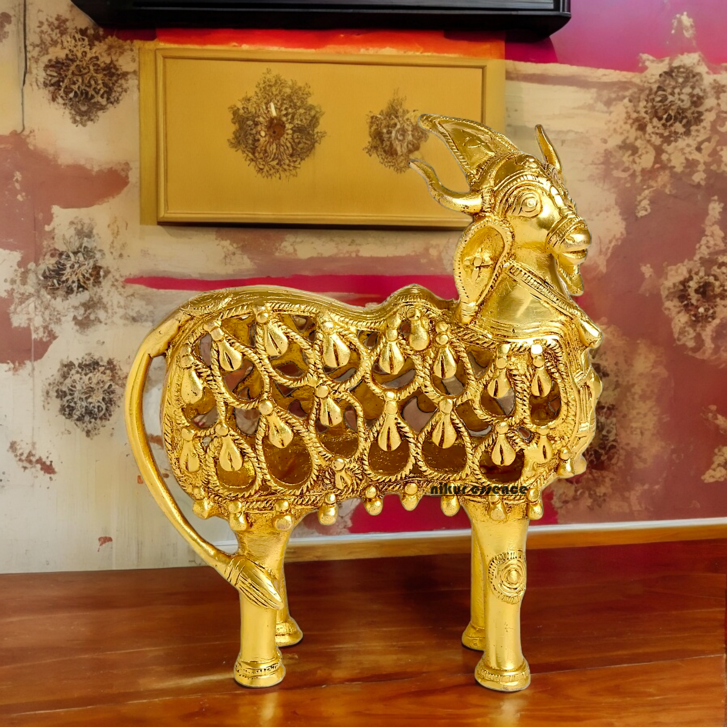 Shop Dhokra Cow Solid Brass Idol - 8 inches Nikuressence