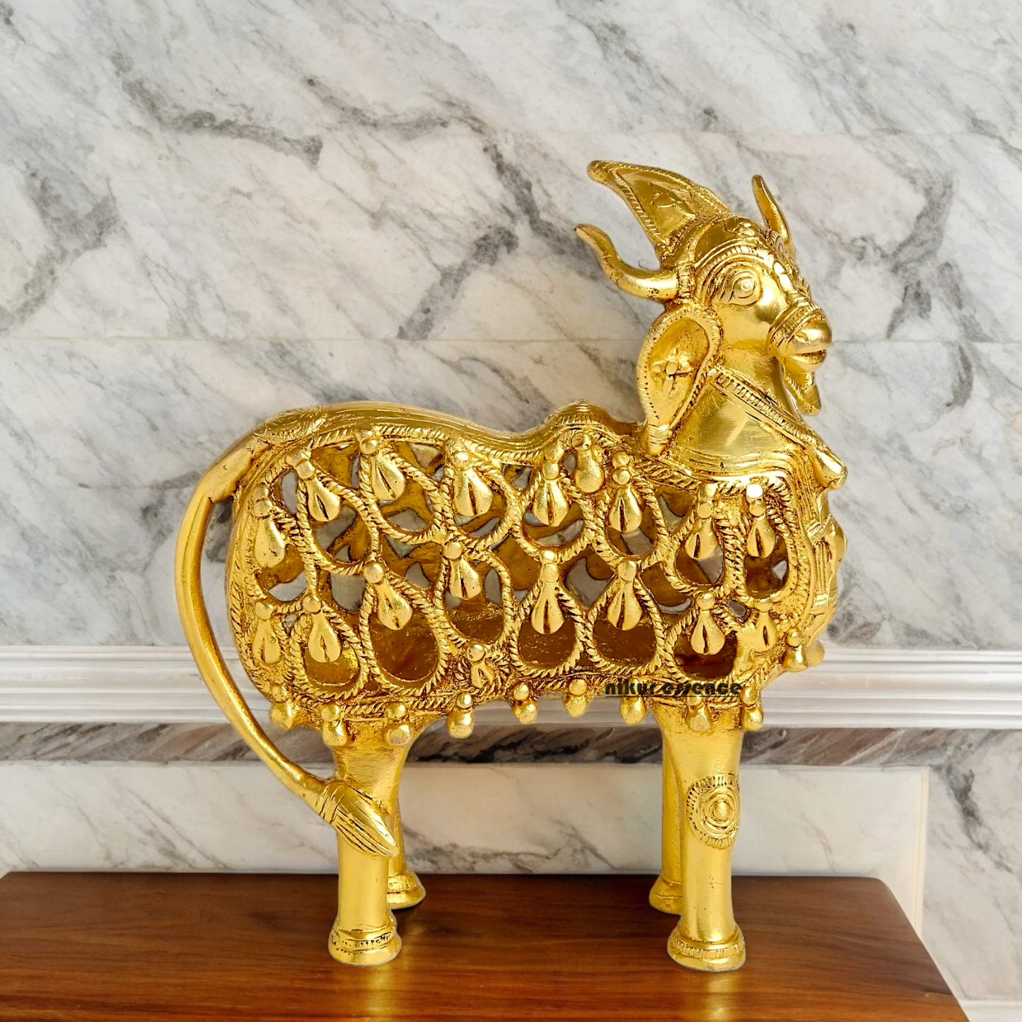 Shop Dhokra Cow Solid Brass Idol - 8 inches Nikuressence