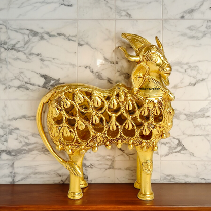Shop Dhokra Cow Solid Brass Idol - 8 inches Nikuressence
