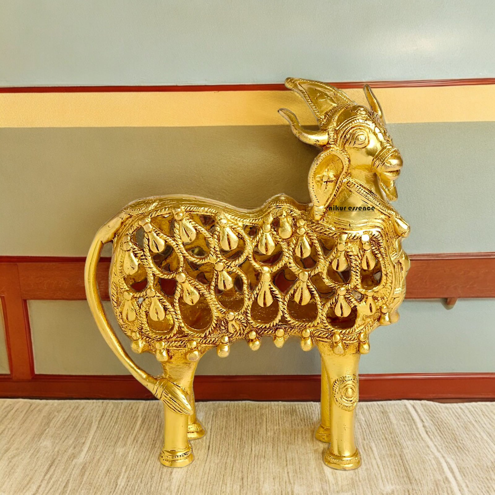 Shop Dhokra Cow Solid Brass Idol - 8 inches Nikuressence