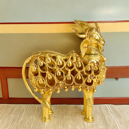 Shop Dhokra Cow Solid Brass Idol - 8 inches Nikuressence