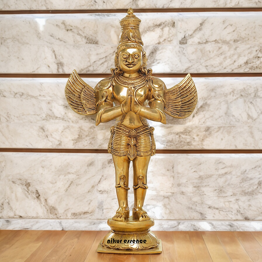 Solid Brass Garuda Standing idol - 22 inches Nikuressence