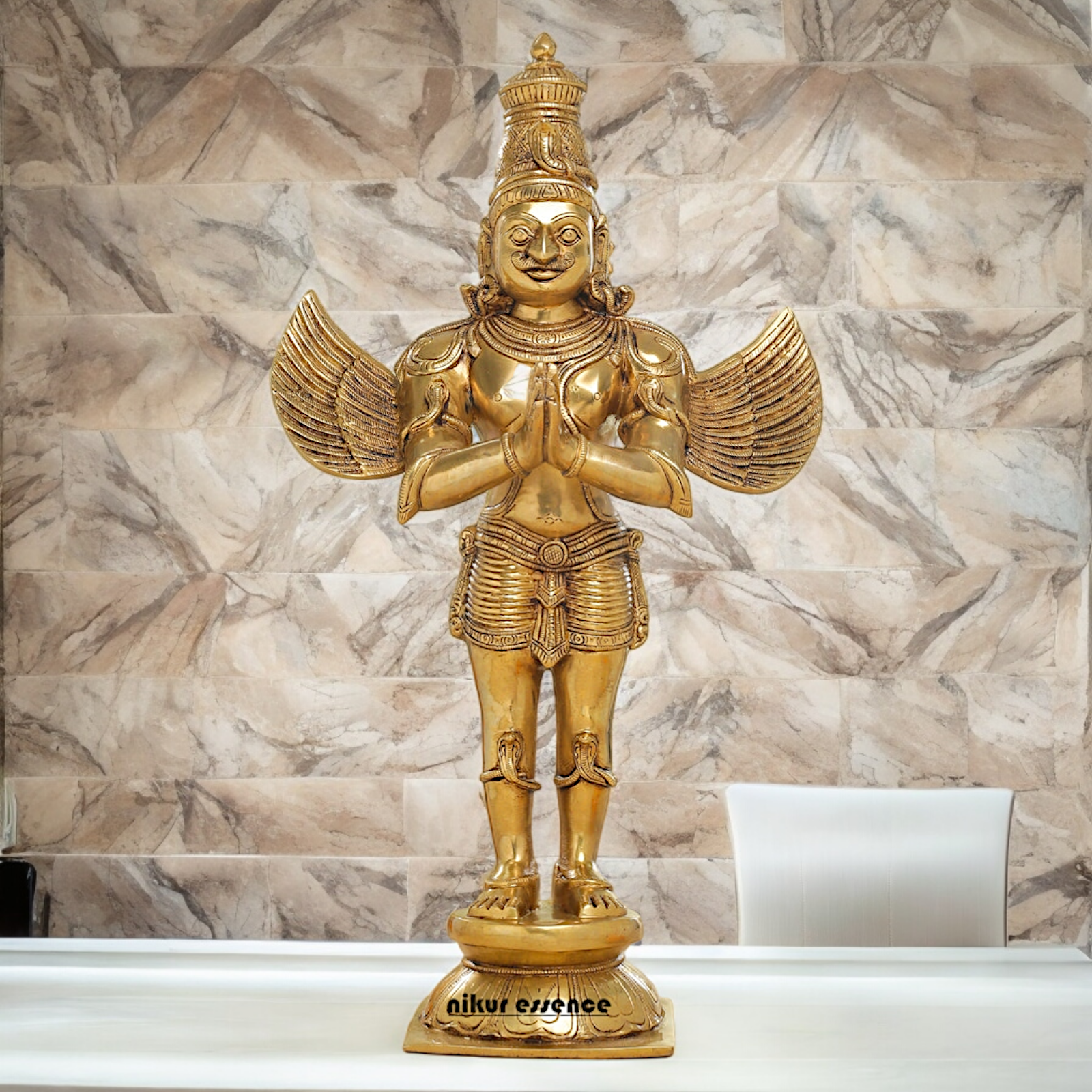 Solid Brass Garuda Standing idol - 22 inches Nikuressence