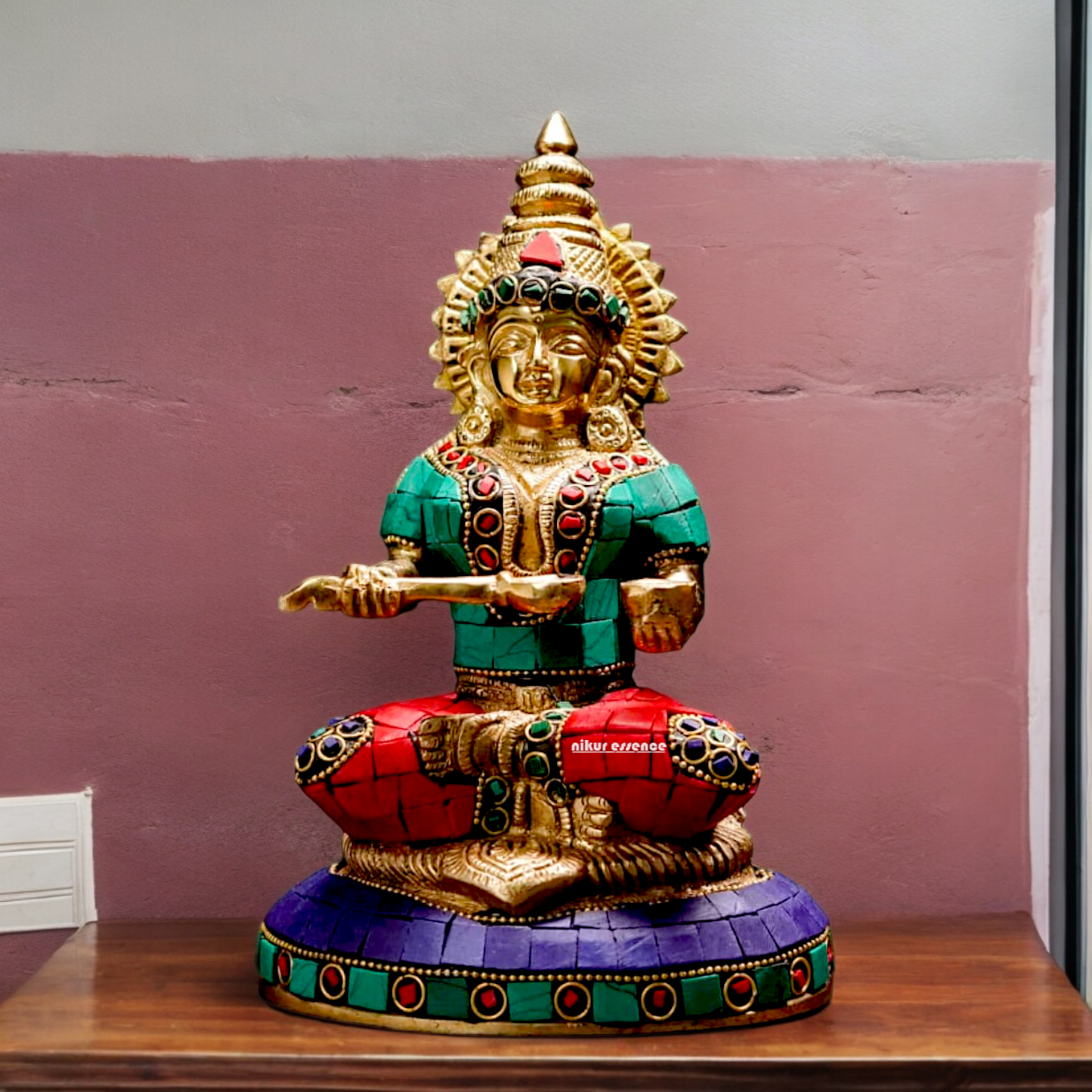 Buy Goddesses Annapoorna Brass idol with Stone Work - 7.7 inches Nikuressence