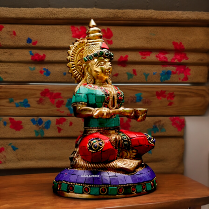 Buy Goddesses Annapoorna Brass idol with Stone Work - 7.7 inches Nikuressence