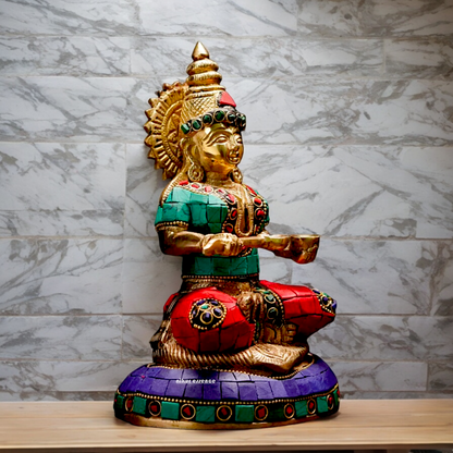 Buy Goddesses Annapoorna Brass idol with Stone Work - 7.7 inches Nikuressence