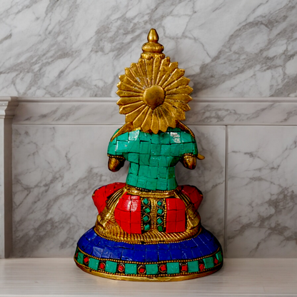 Buy Goddesses Annapoorna Brass idol with Stone Work - 7.7 inches Nikuressence