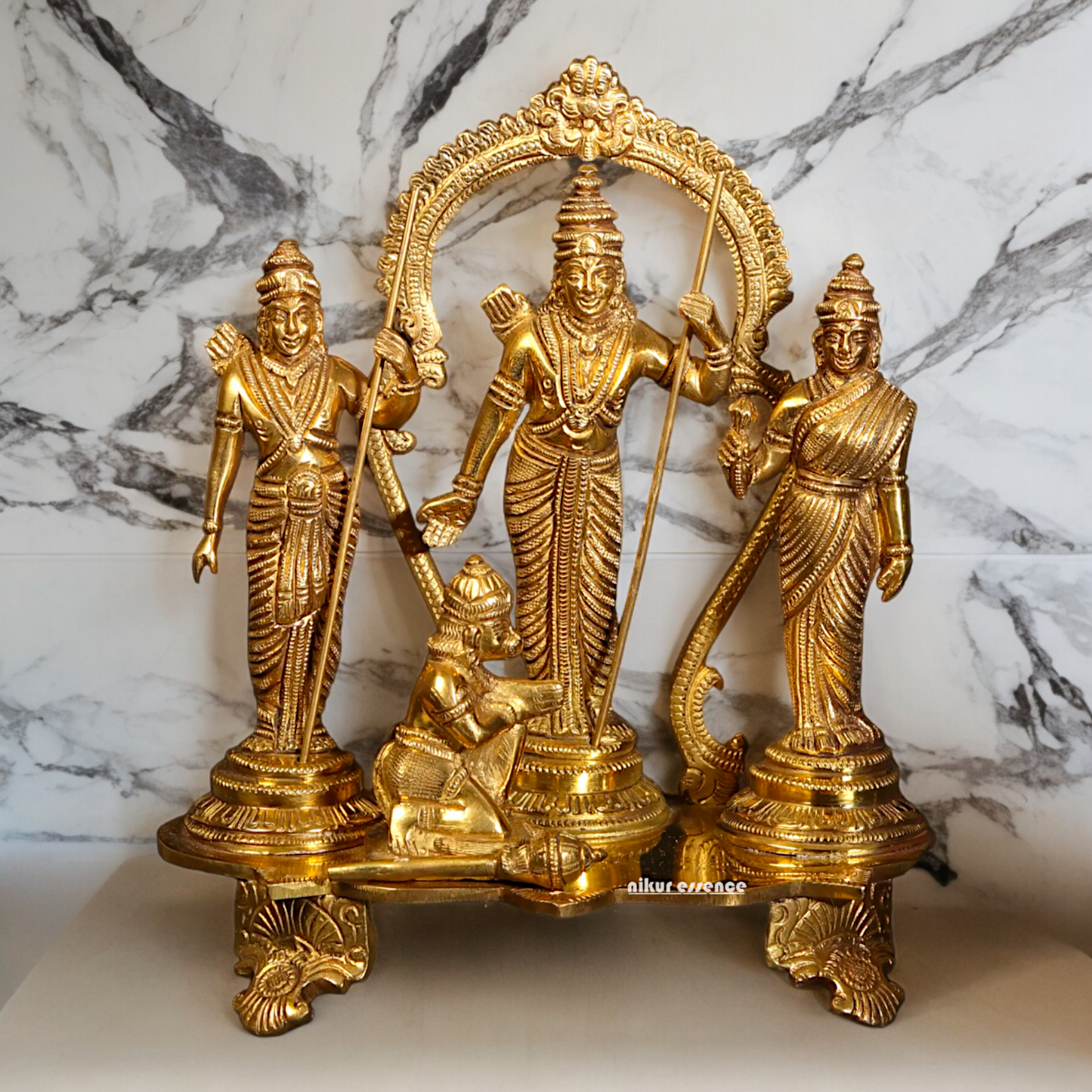 Solid Brass Ram Darbar Singhasan Idol - 7 inches Nikuressence