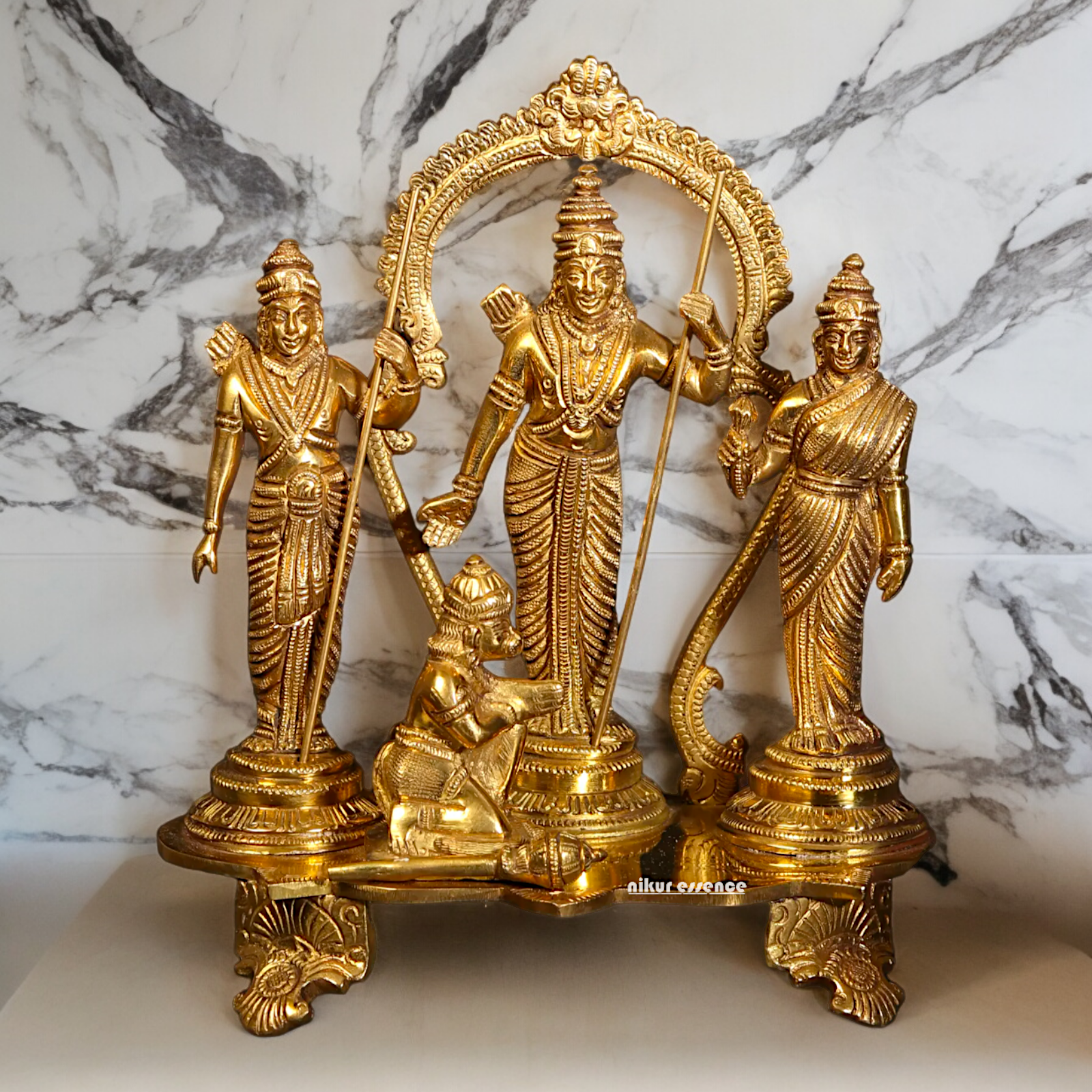 Solid Brass Ram Darbar Singhasan Idol - 7 inches Nikuressence