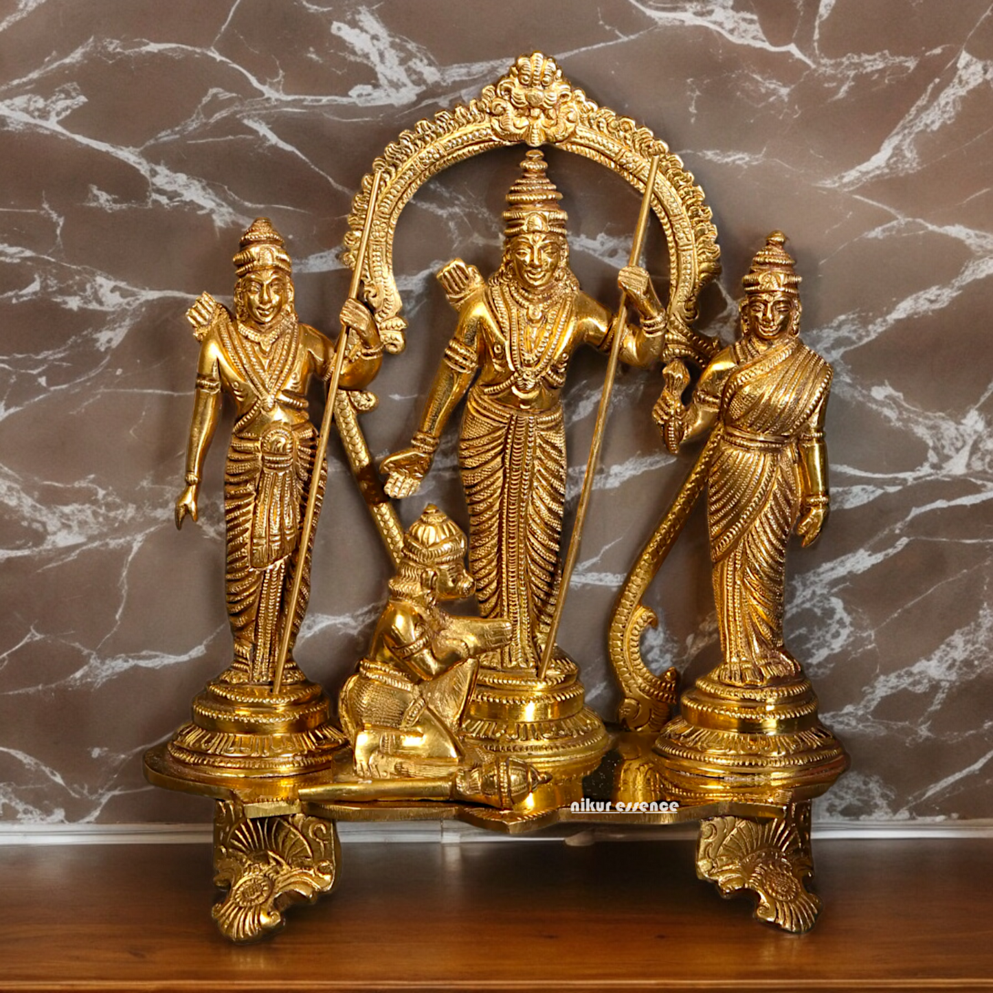 Solid Brass Ram Darbar Singhasan Idol - 7 inches Nikuressence