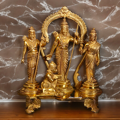 Solid Brass Ram Darbar Singhasan Idol - 7 inches Nikuressence