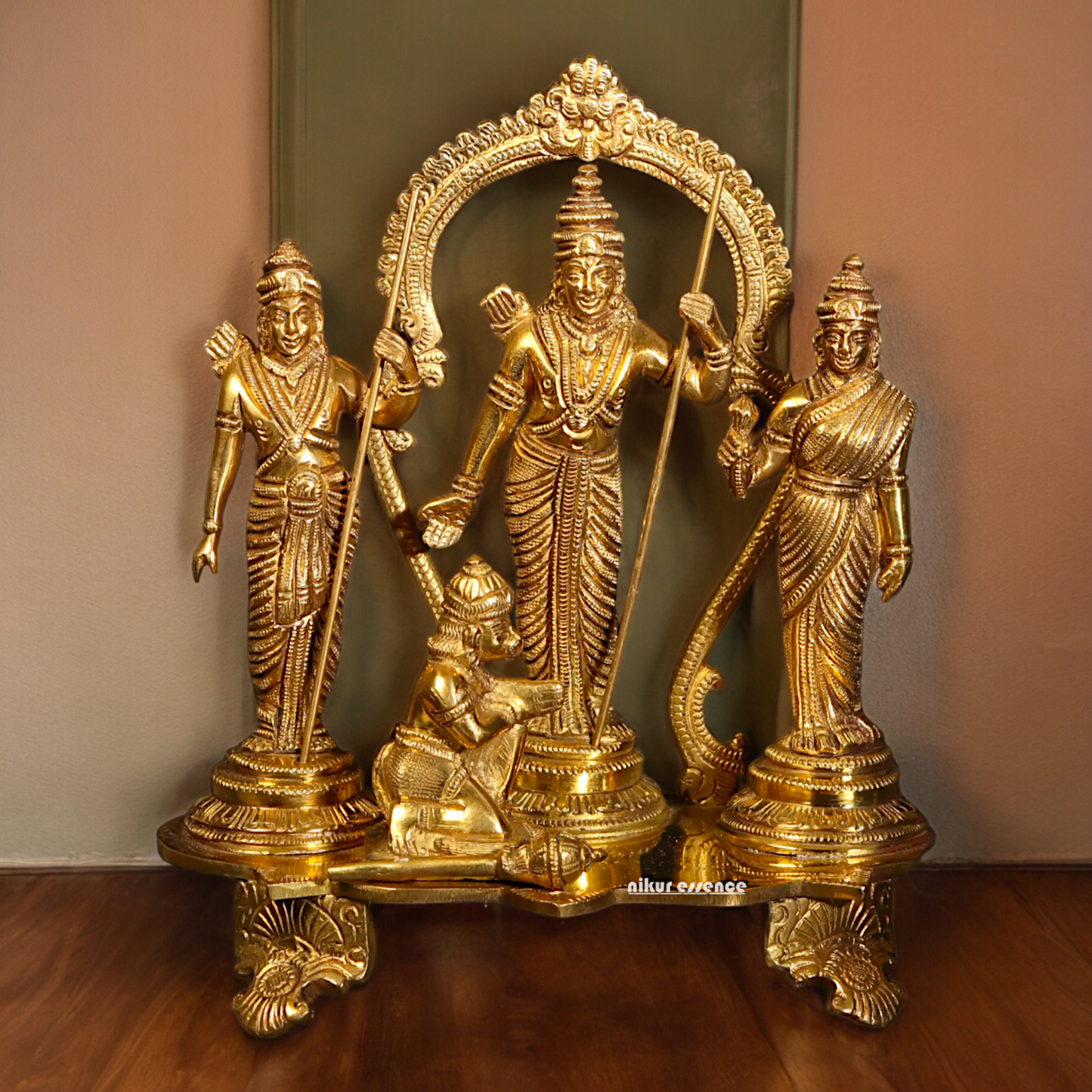 Solid Brass Ram Darbar Singhasan Idol - 7 inches Nikuressence