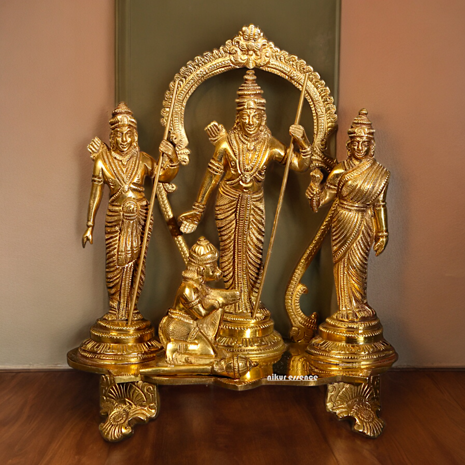 Solid Brass Ram Darbar Singhasan Idol - 7 inches Nikuressence
