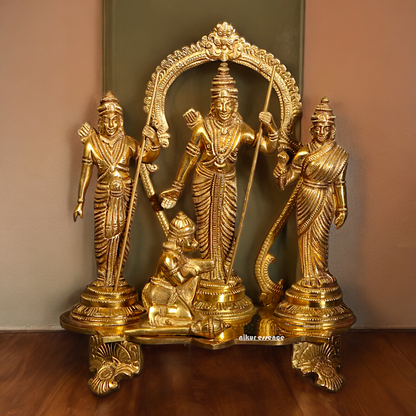 Solid Brass Ram Darbar Singhasan Idol - 7 inches Nikuressence