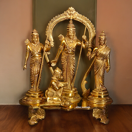 Solid Brass Ram Darbar Singhasan Idol - 7 inches Nikuressence
